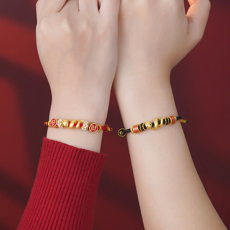 Goldenes Schlangen-Wohlstands-Spiritual-Schmuckarmband