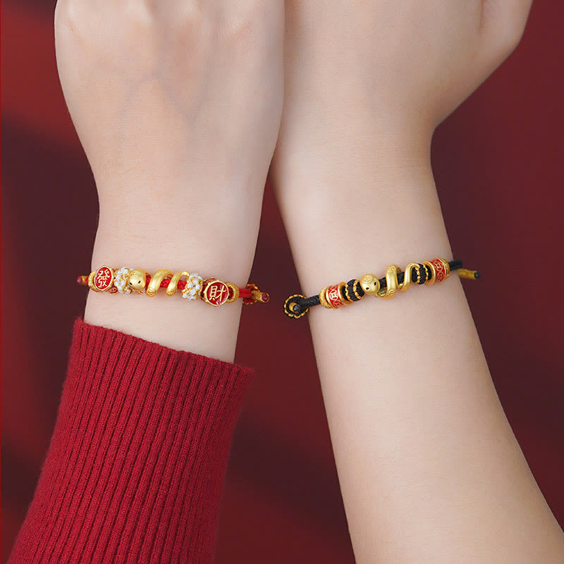 Goldenes Schlangen-Wohlstands-Spiritual-Schmuckarmband