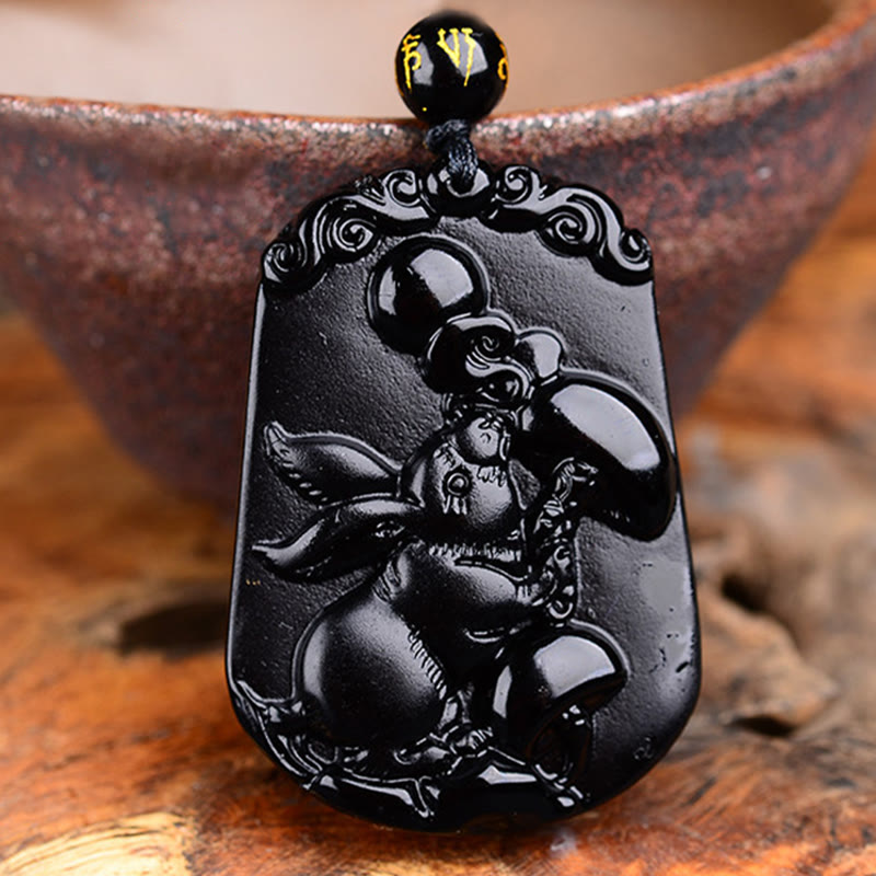 Obsidian Chinese Zodiac Necklace with Purification Fulfilment