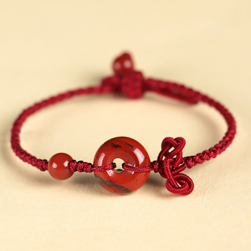 14mm Rose Quartz Positive Luck Bracelet with Peace Buckle