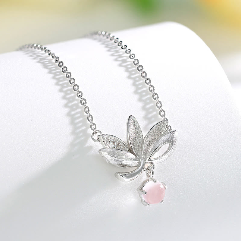 Lotus- und Rosenquarz-Halskette zum Schutz