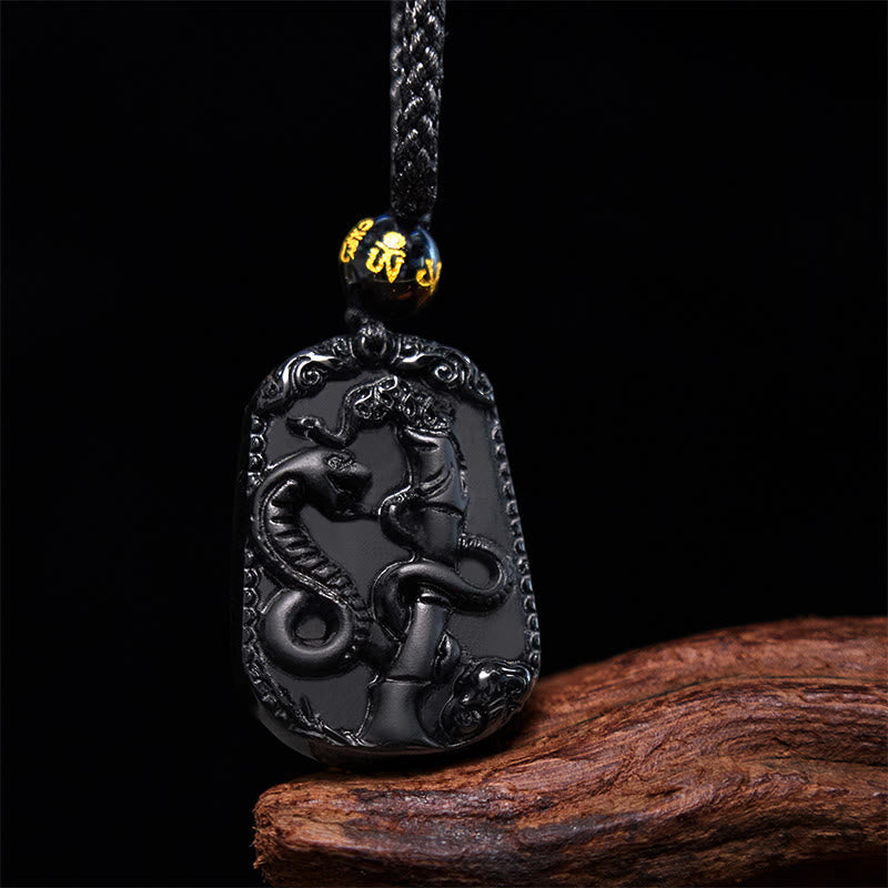 Obsidian Chinese Zodiac Necklace with Purification Fulfilment