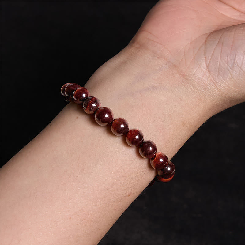 10 mm rotes Tigerauge-Heilarmband für Mut