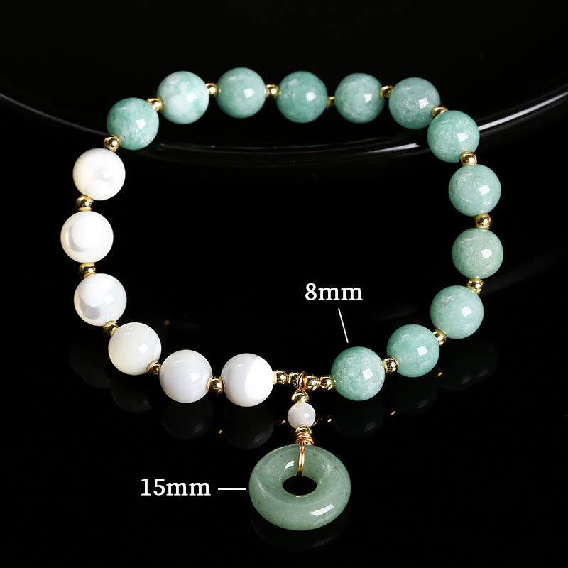 8 mm Jade Trochus Schnecke Peace Schnalle Fülle Armband
