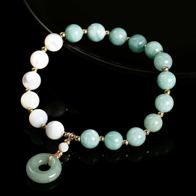 8 mm Jade Trochus Schnecke Peace Schnalle Fülle Armband