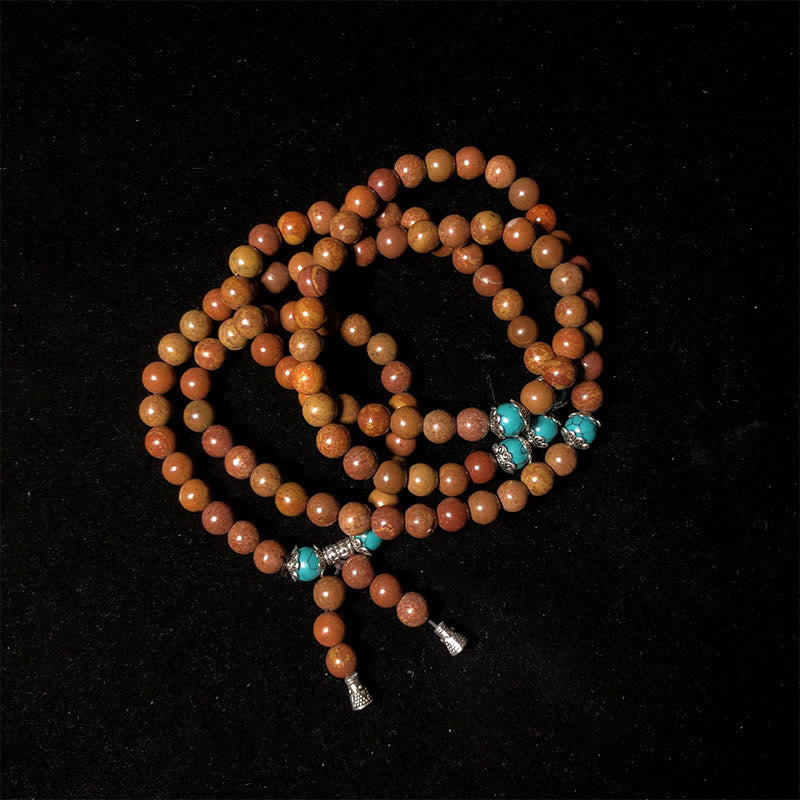 108 Perlen Bian Stone Healing Mala Armband für Balance und Schutz