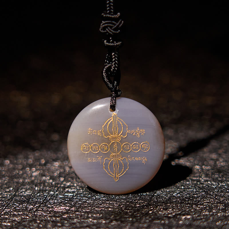 Vajra Dorje Obsidian Halskette für spirituelle Erfüllung