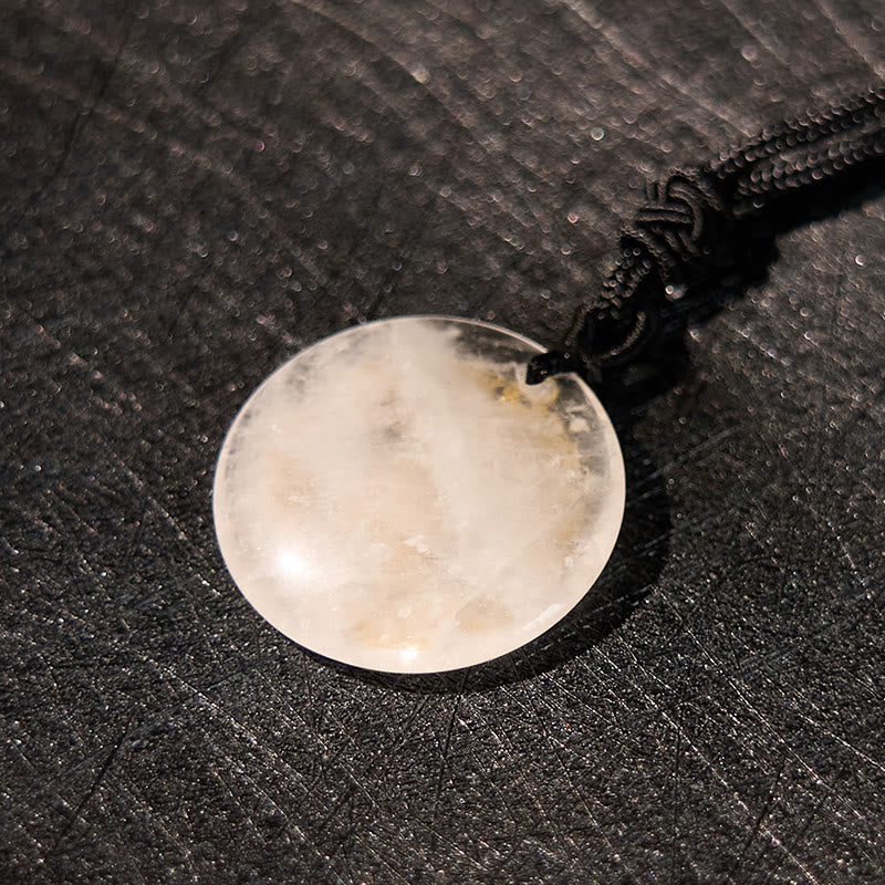 Swastika Lotus Pattern Black Obsidian Purification Necklace