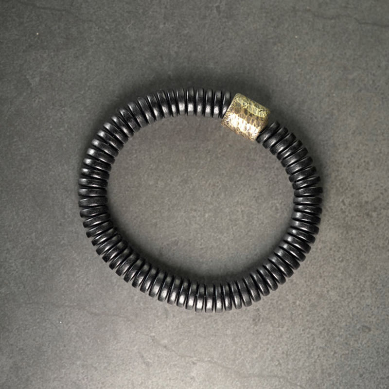 Ebenholz Messing Ruhe Armband | Erdung Frieden Schmuck