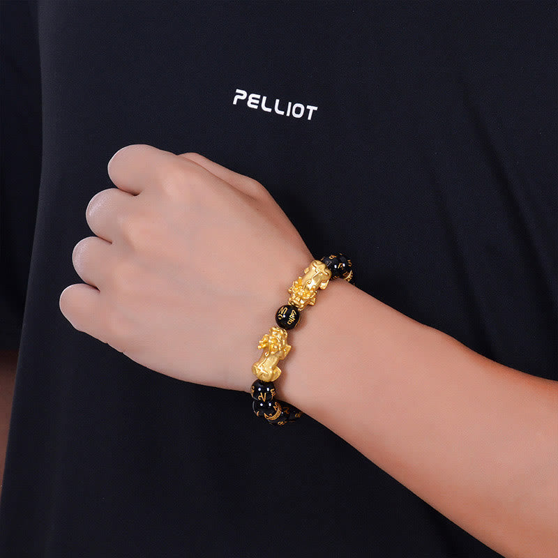 Obsidian & Onyx PiXiu Reichtumsarmband