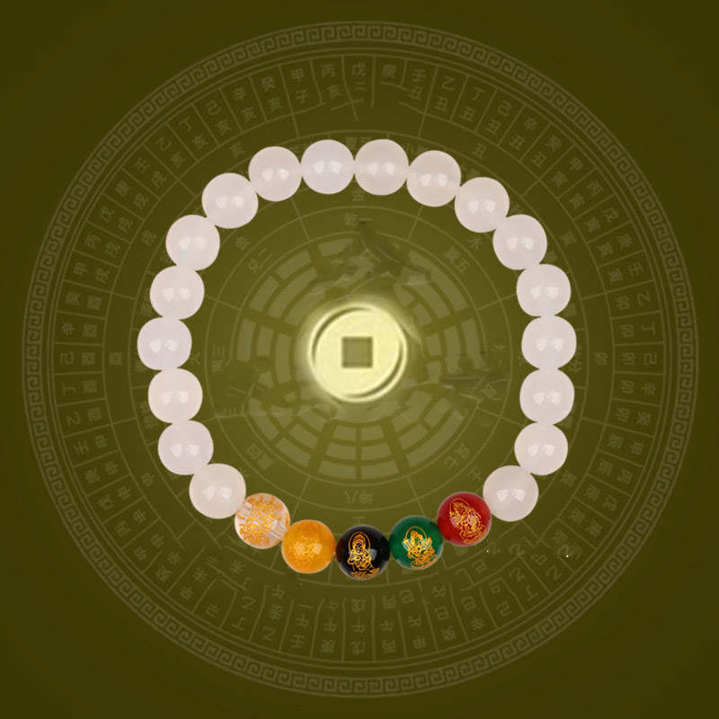 8mm Five Elements Agate Luck Bracelet for Spiritual Balance