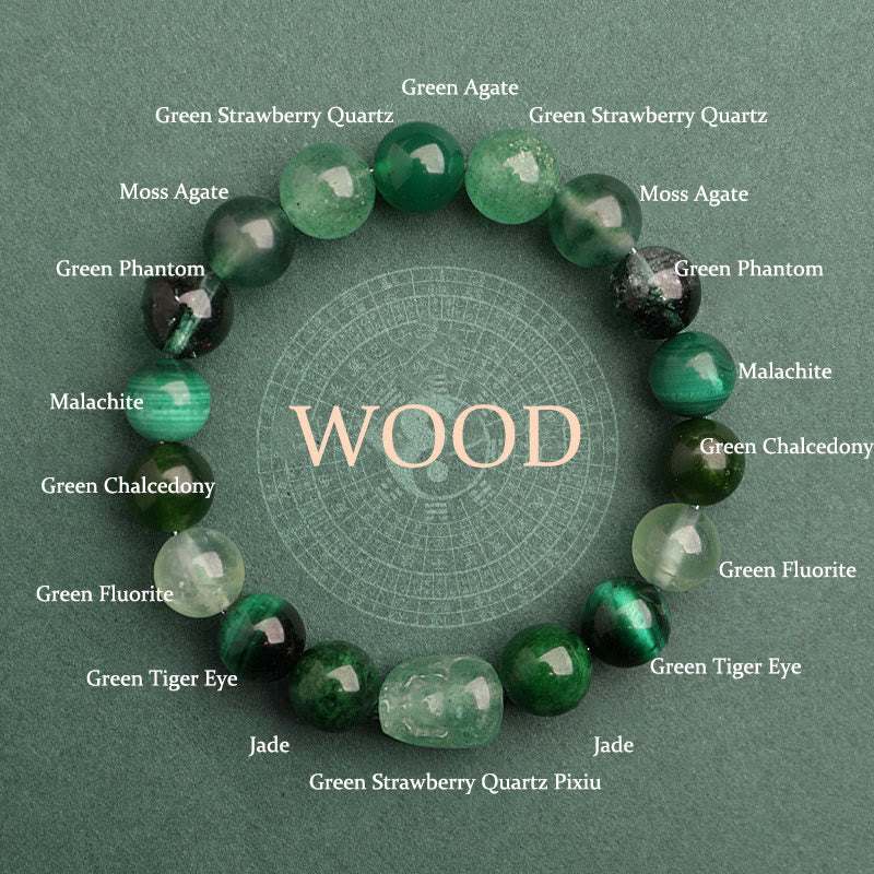 Five Elements 10mm Agate Luck Bracelet for Balance