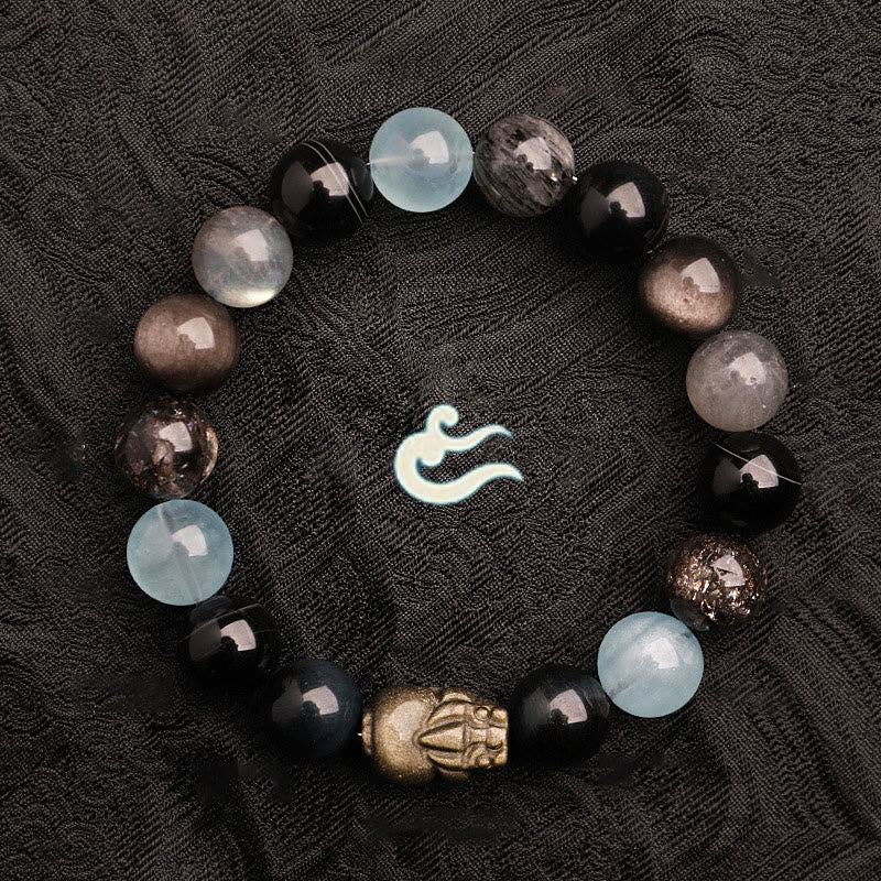 Five Elements 10mm Agate Luck Bracelet for Balance