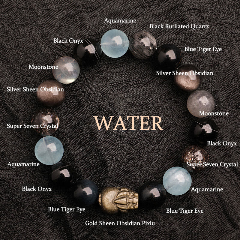 Five Elements 10mm Agate Luck Bracelet for Balance