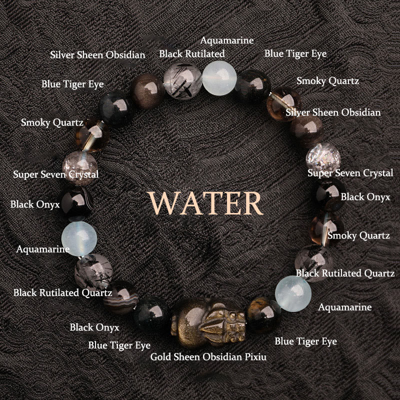 Five Elements 10mm Agate Luck Bracelet for Balance