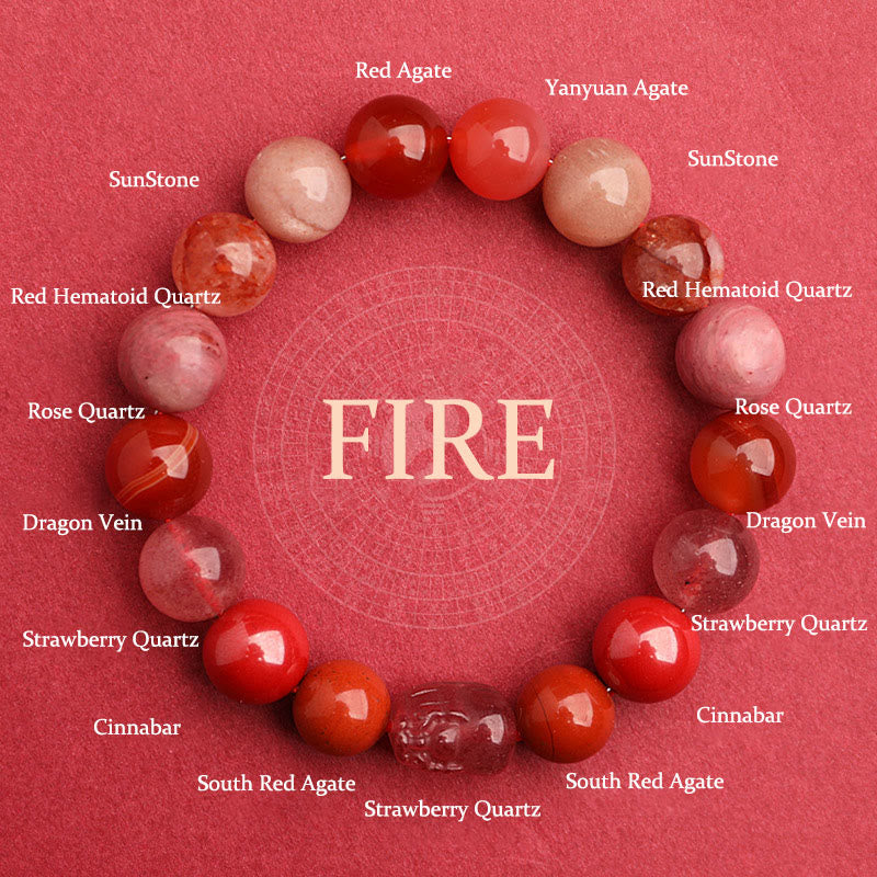 Five Elements 10mm Agate Luck Bracelet for Balance