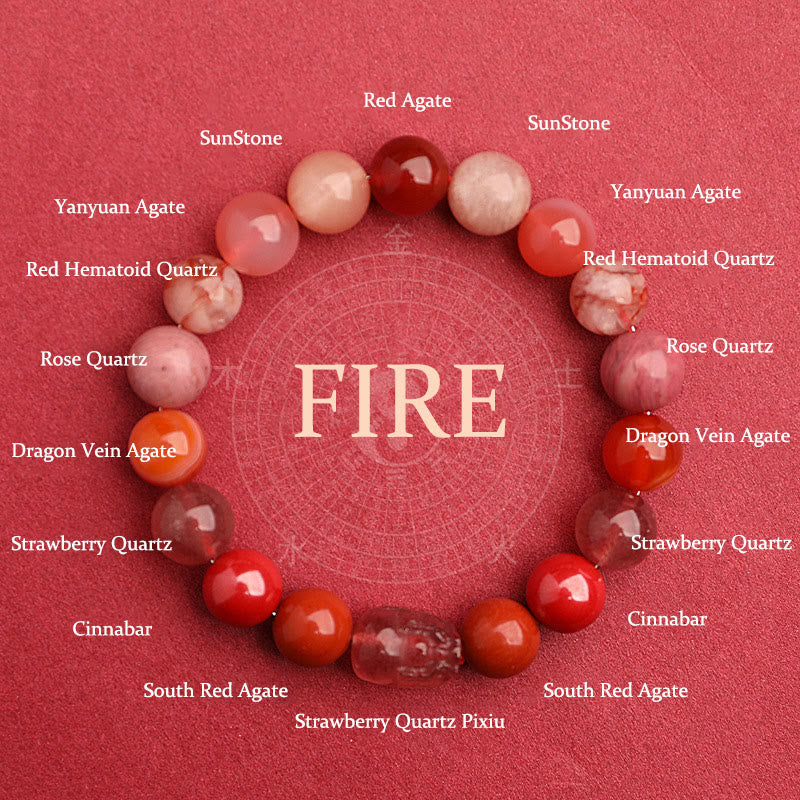 Five Elements 10mm Agate Luck Bracelet for Balance