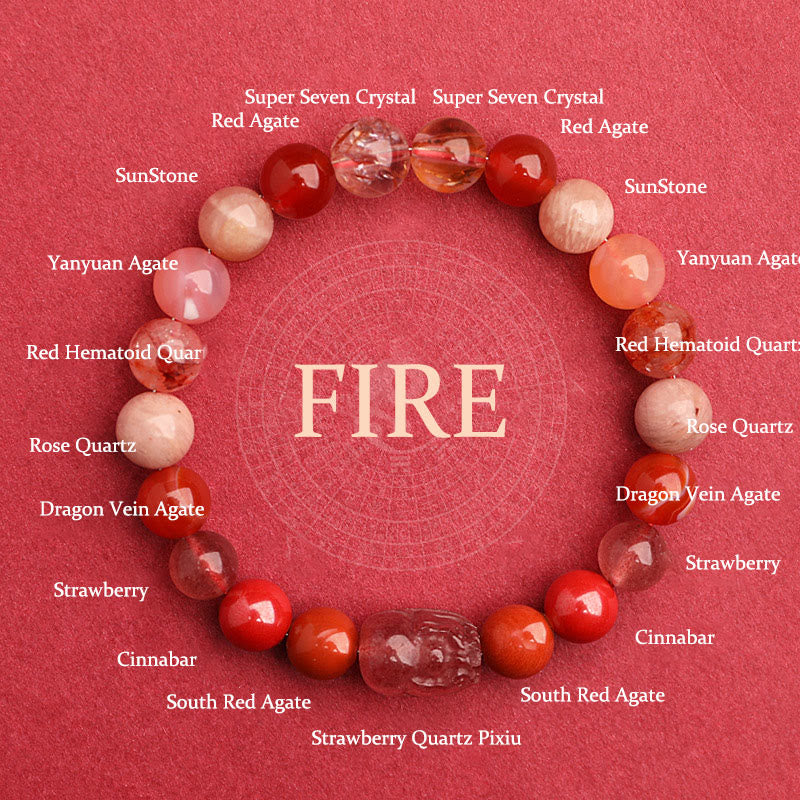 Five Elements 10mm Agate Luck Bracelet for Balance