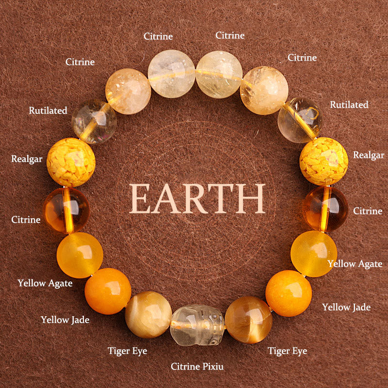Five Elements 10mm Agate Luck Bracelet for Balance