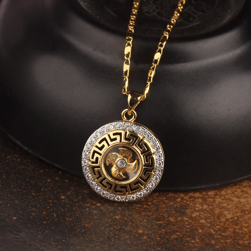 Gold Plated Copper Windmill Spiritual Necklace Pendant