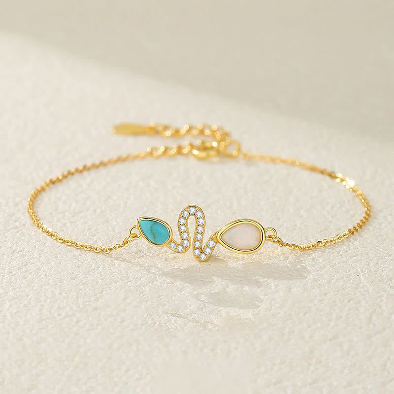 Türkisfarbenes Opal-Schlangenschutzarmband 2025