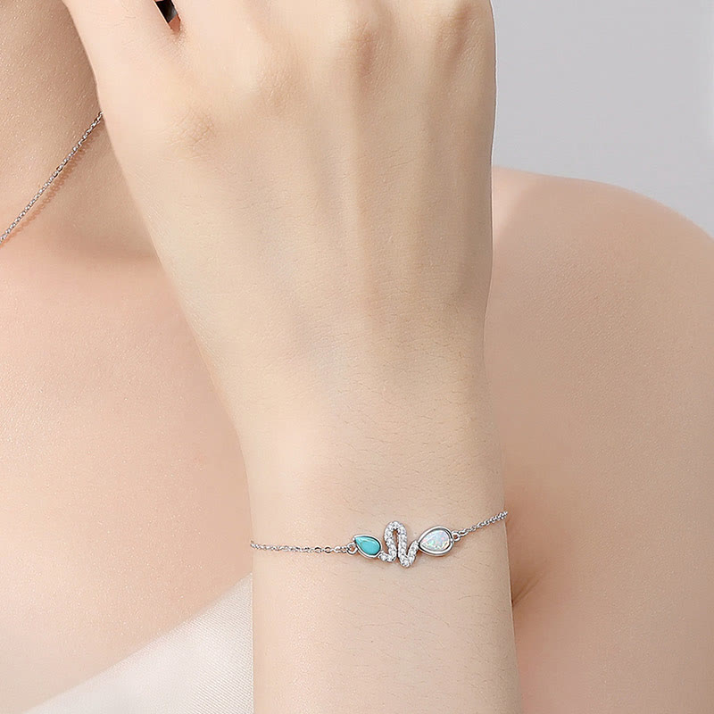 Türkisfarbenes Opal-Schlangenschutzarmband 2025