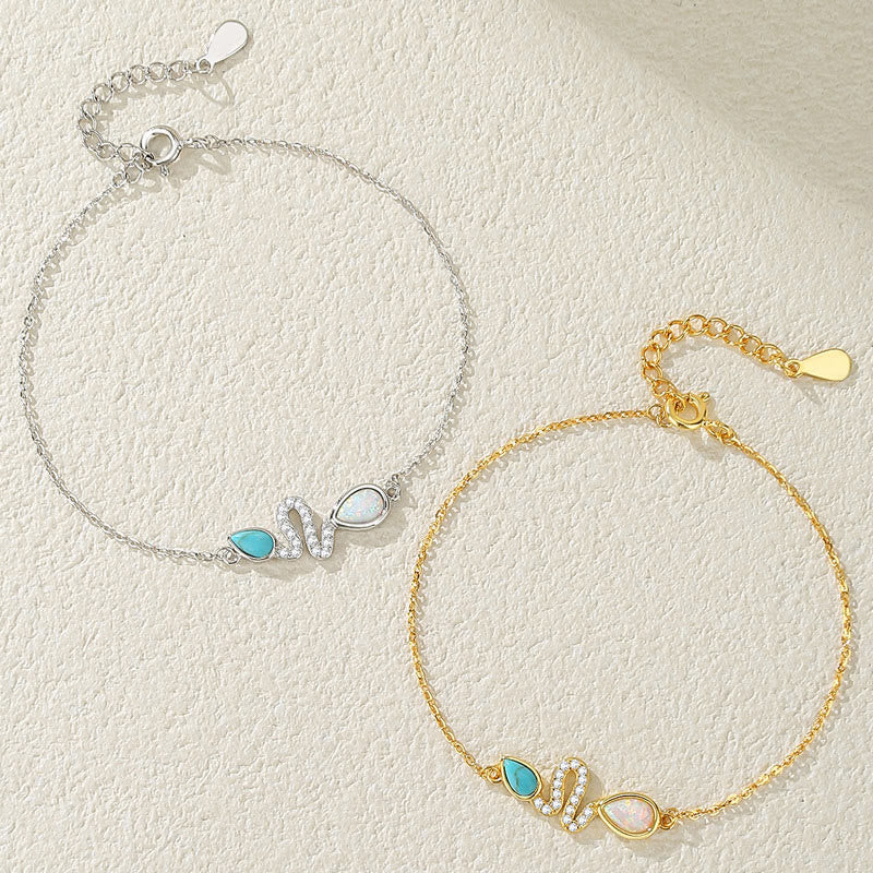 Türkisfarbenes Opal-Schlangenschutzarmband 2025