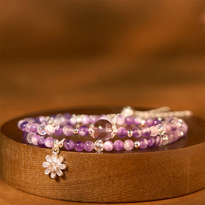 Amethyst Kristall Doppel Wickelarmband Spiritualiteit