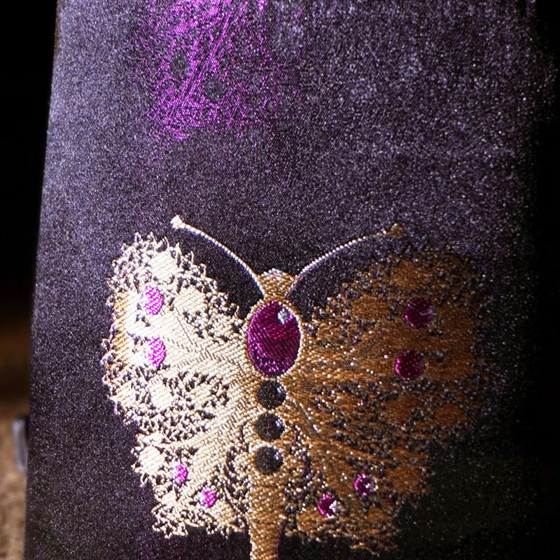 Lila Butterfly Song Brokat Umhängetasche für spirituelle Energie