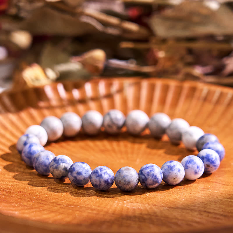 8mm Sodalite Picasso Jasper White Turquoise Intuition Bracelet
