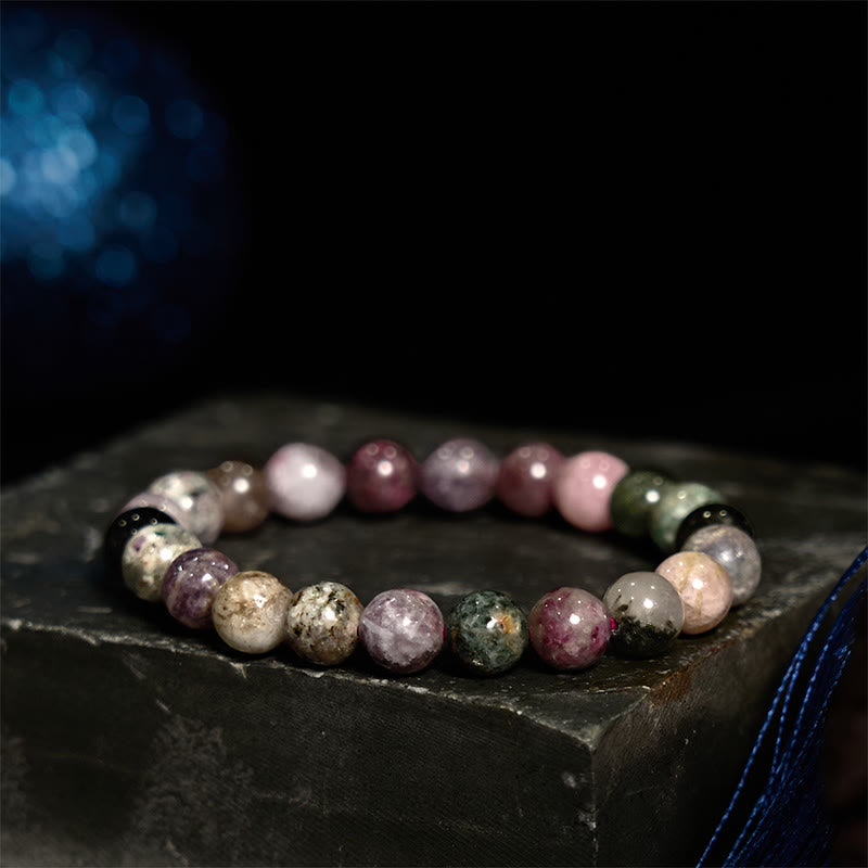 8 mm Regenbogen-Turmalin-Armband mit positivem spirituellem Charakter