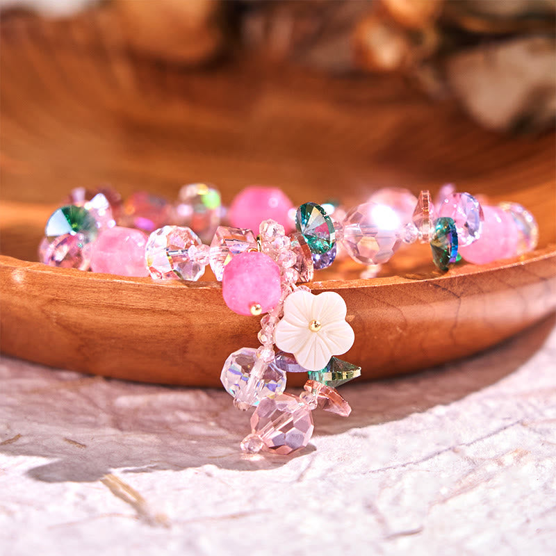 14-16cm Rose Quartz Crystal Healing Bracelet for Self-Love