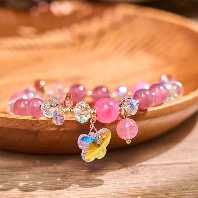 Erdbeerquarz-Liebesarmband - Emotionale Heilung