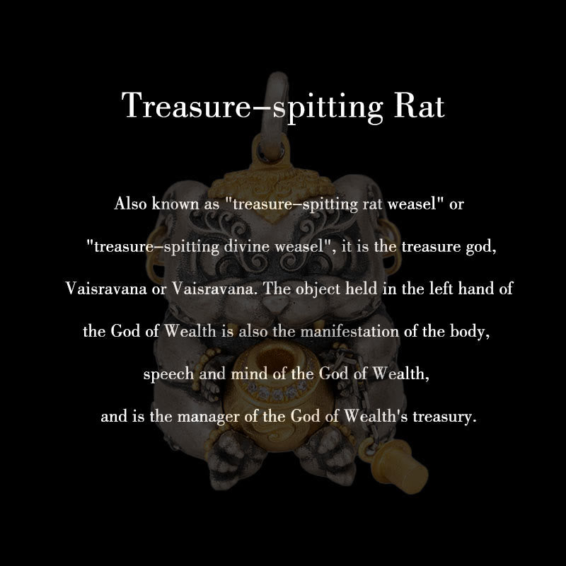 925 Sterling Silber Schatz spuckende Ratte spirituelle Schutz Halskette