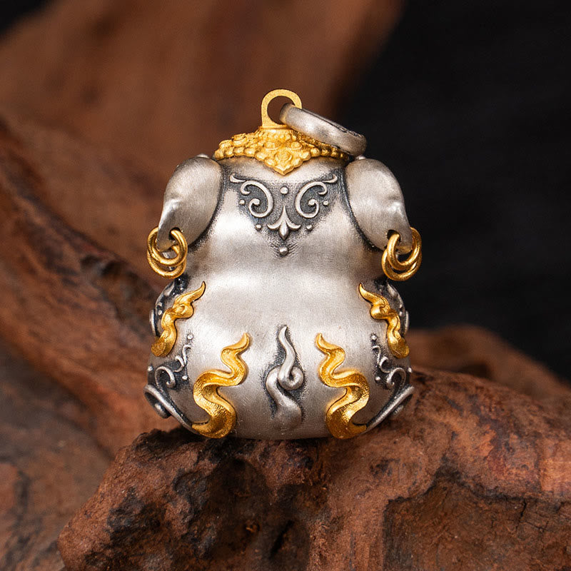 925 Sterling Silber Schatz spuckende Ratte spirituelle Schutz Halskette