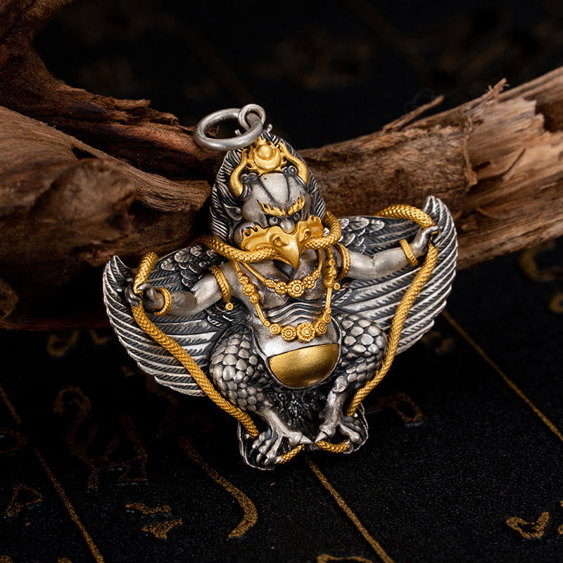 Garuda Wisdom Necklace in 925 Sterling Silver for Protection