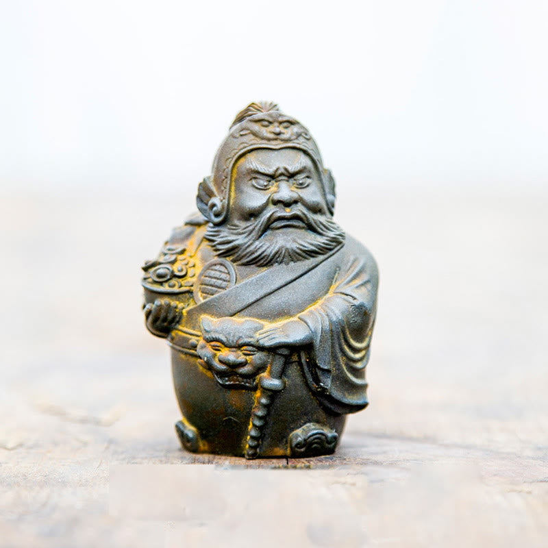 Rust Version Literary God of Wealth Iron Powder Statue