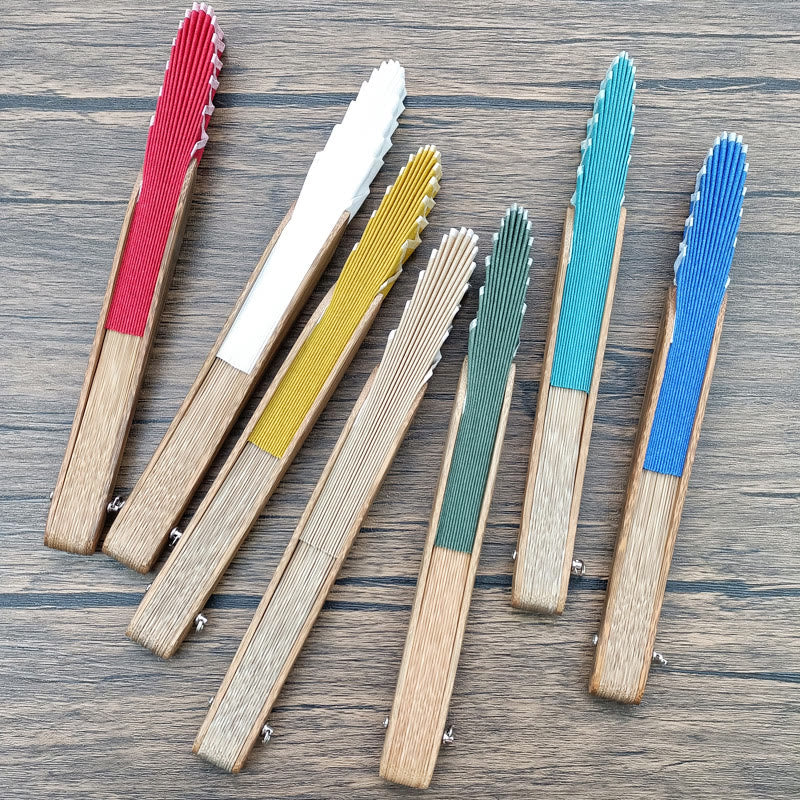 22 cm Bambus-Faltfächer | Handventilator in Volltonfarbe