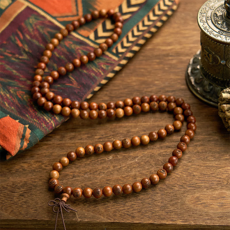 108 Perlen-Mantra-Schutzarmband aus Jujube-Holz mit Blitzschlag