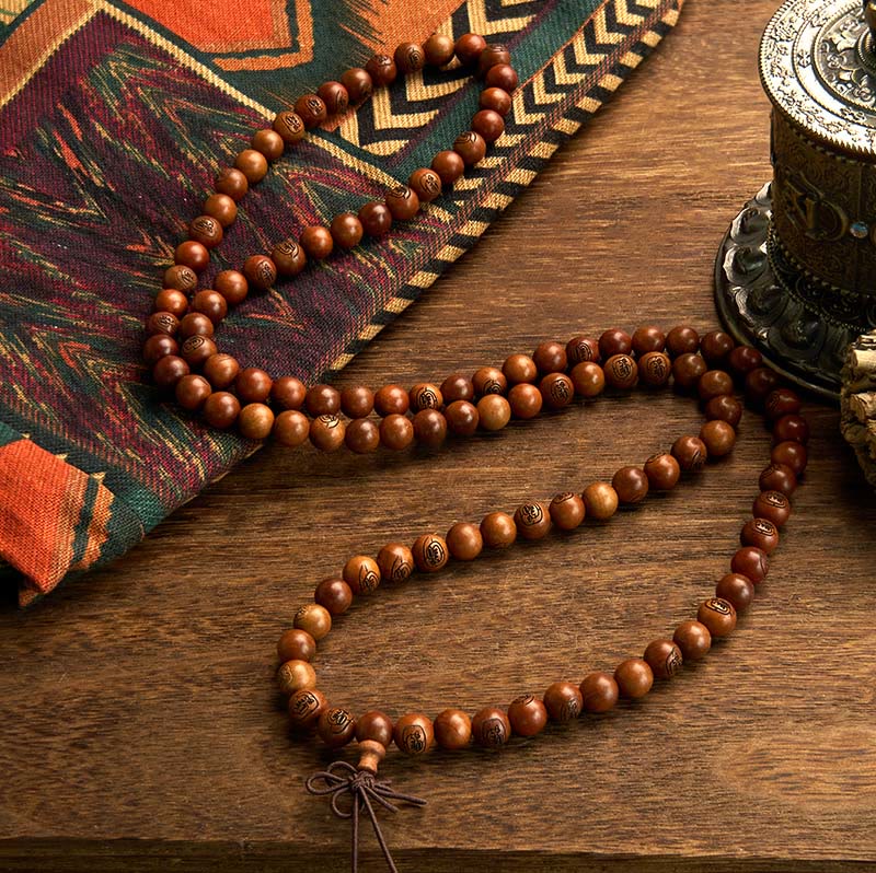 108 Bead Lightning Struck Jujube Wood Mantra Protection Bracelet