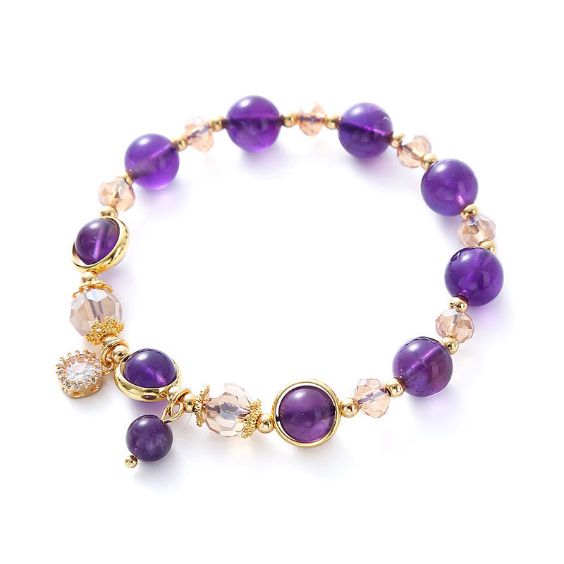 8 mm geometrisches Meditationsarmband aus Amethystkristall