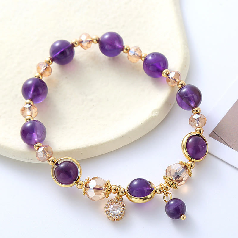 8 mm geometrisches Meditationsarmband aus Amethystkristall