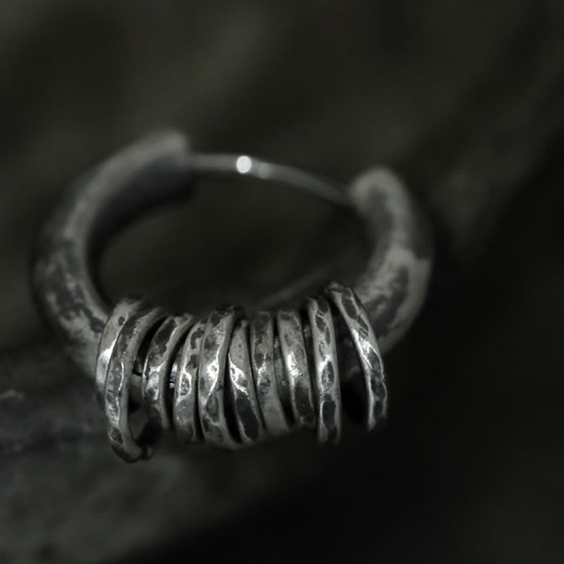 Handgehämmerte spirituelle Schutzohrringe aus 925er Sterlingsilber