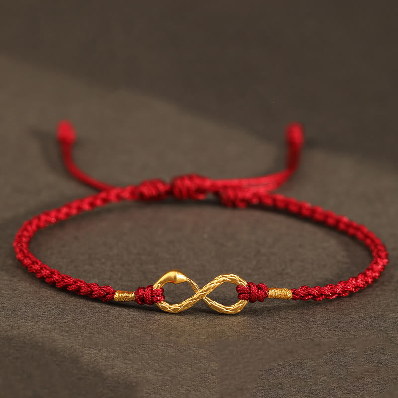 999 Gold Schlange Ewiges Endlosknotenarmband