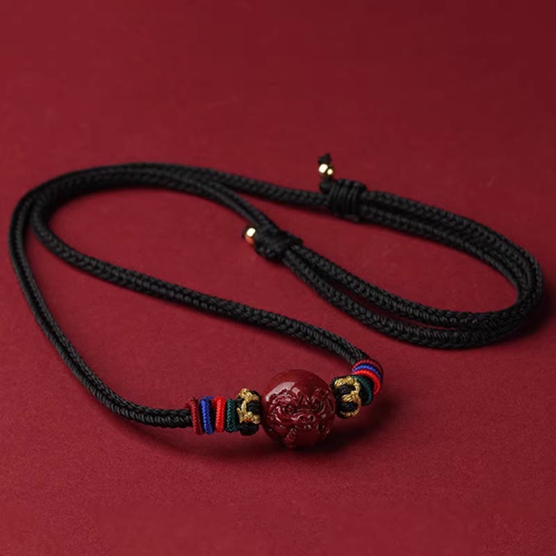 14mm Cinnabar Chinese Zodiac Blessing Necklace Pendant