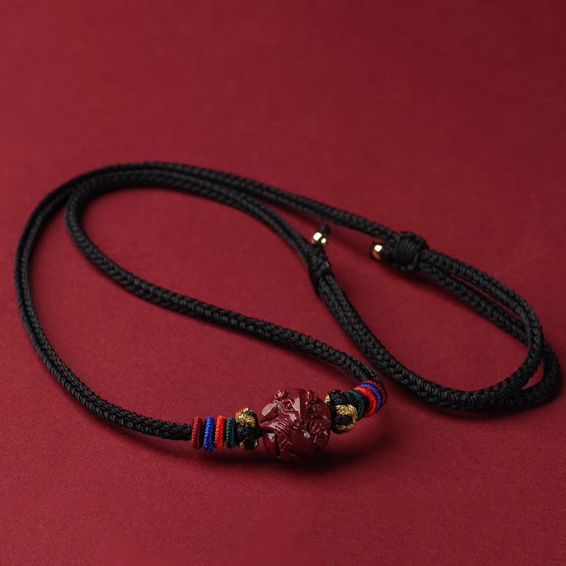 14mm Cinnabar Chinese Zodiac Blessing Necklace Pendant