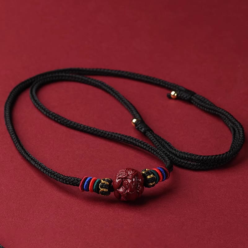 14mm Cinnabar Chinese Zodiac Blessing Necklace Pendant