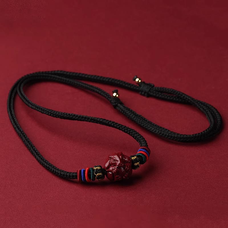 14mm Cinnabar Chinese Zodiac Blessing Necklace Pendant