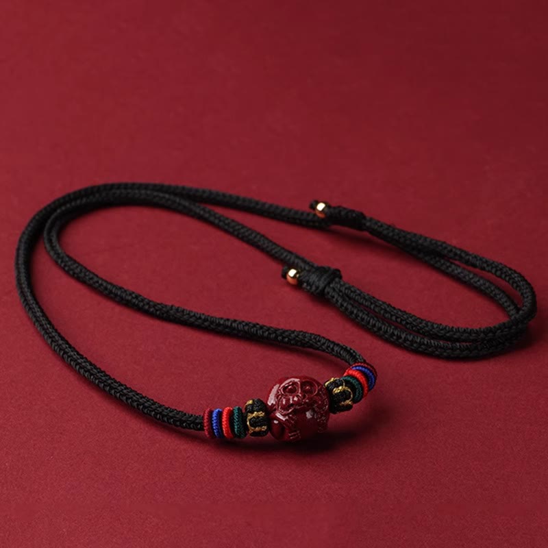 14mm Cinnabar Chinese Zodiac Blessing Necklace Pendant