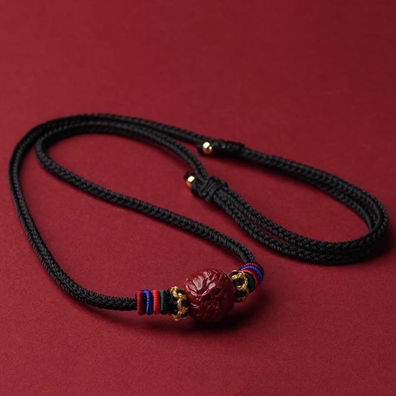 14mm Cinnabar Chinese Zodiac Blessing Necklace Pendant